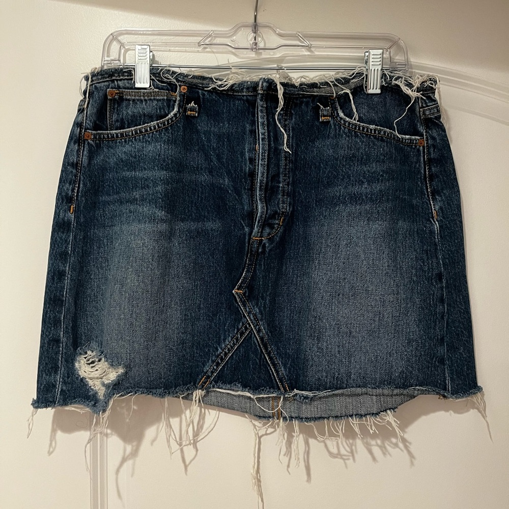 Frayed Jean Skirt